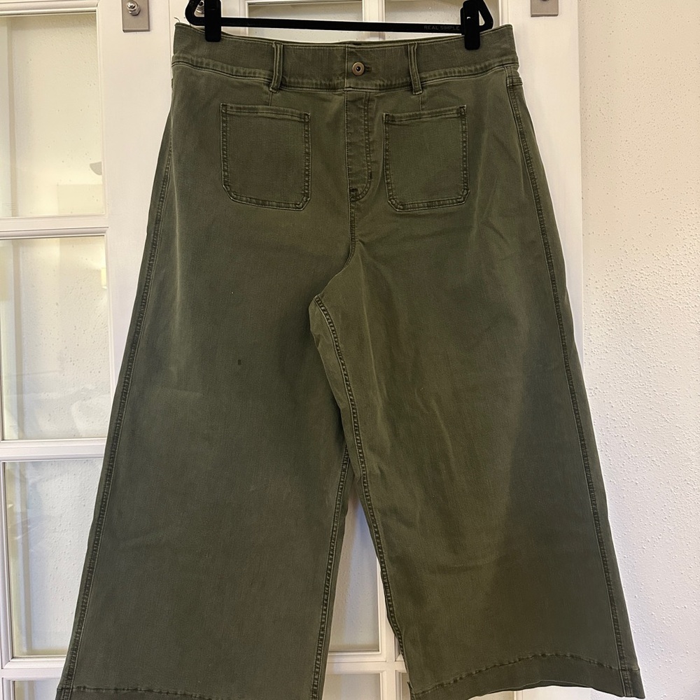 SPANX Olive Green Wide-Leg Pants